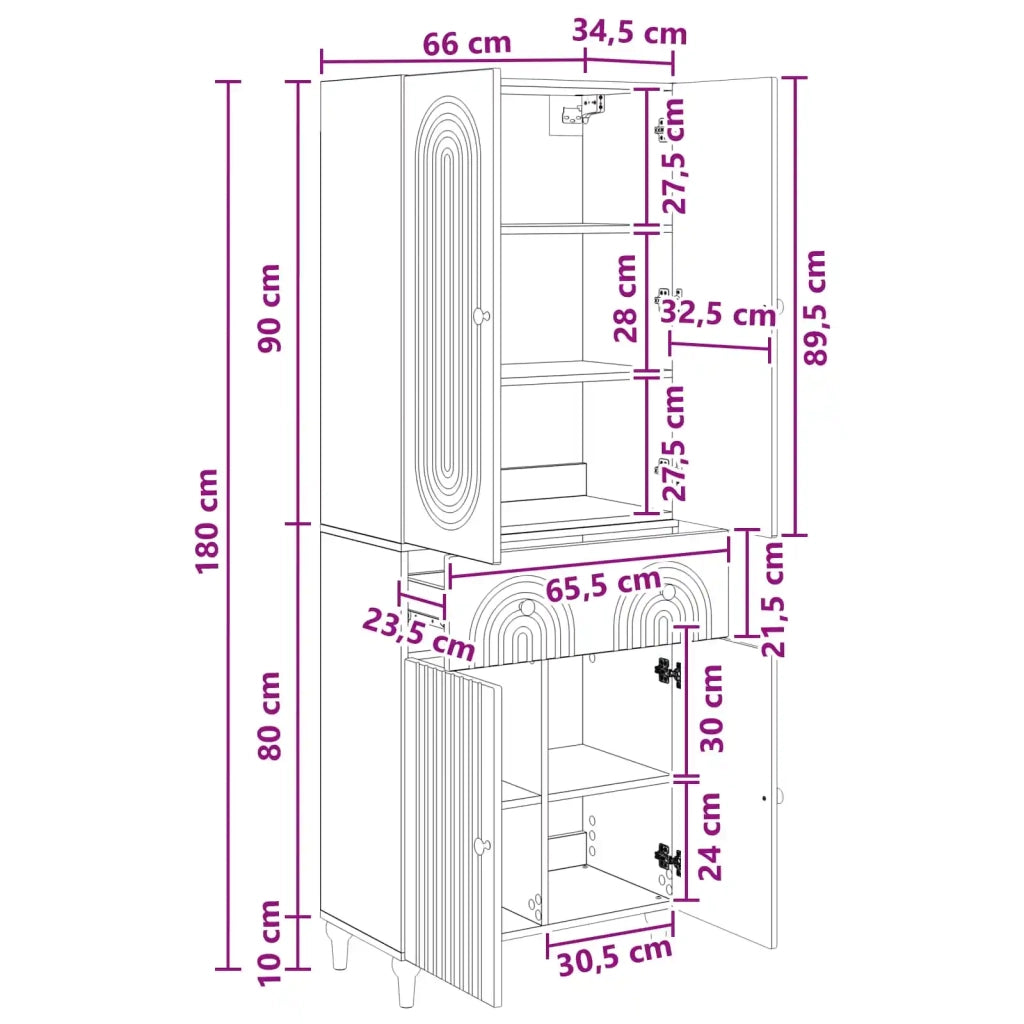 Set di armadi 2 pcs 66 x 34,5 x 90 cm Legno ingegnerizzato 3416489