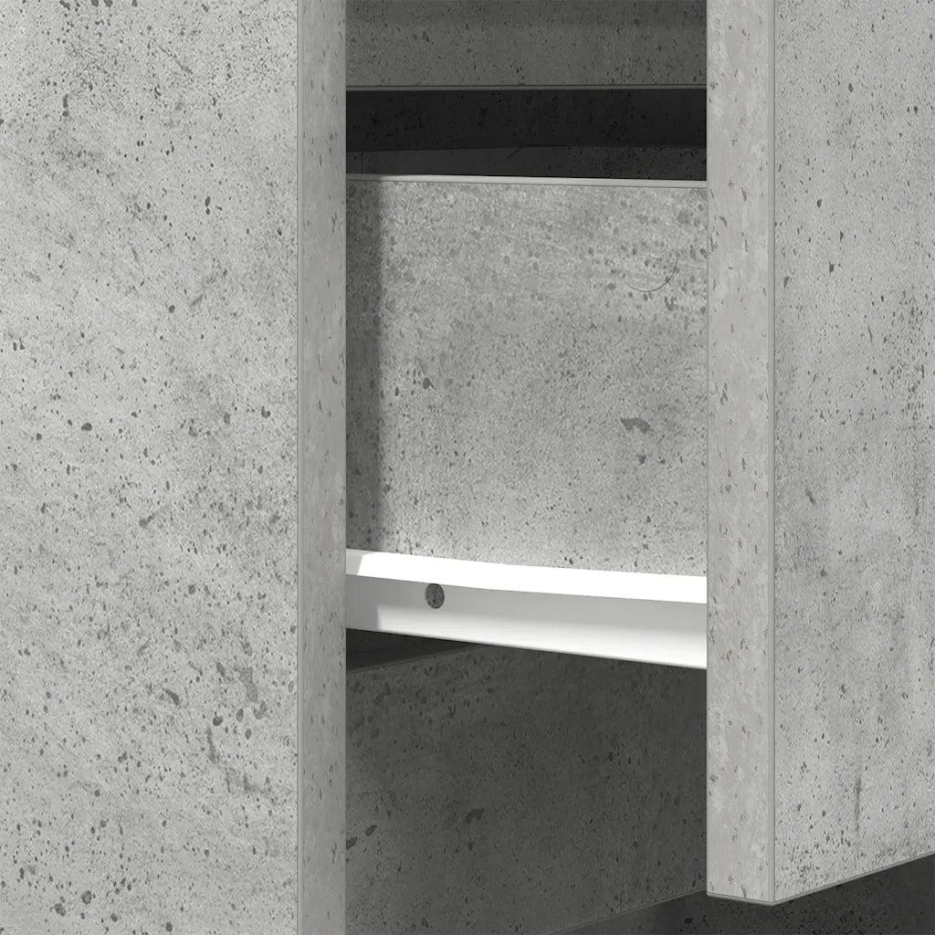 vidaXL Comodino con 3 Cassetti Grigio Cemento 39x35x65 cm