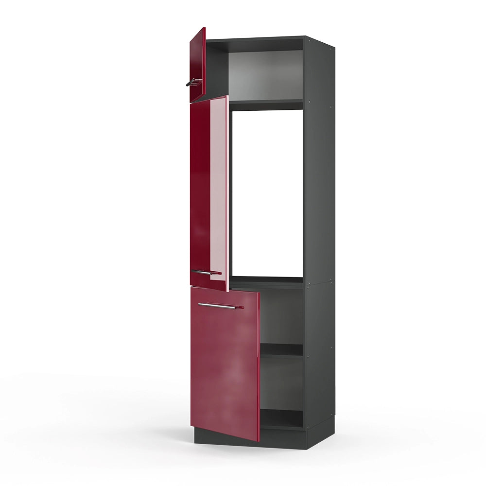 Vicco Armadio frigorifero Rosso bordeaux lucido 60 cm