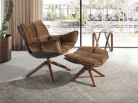 Pouf in velluto marrone