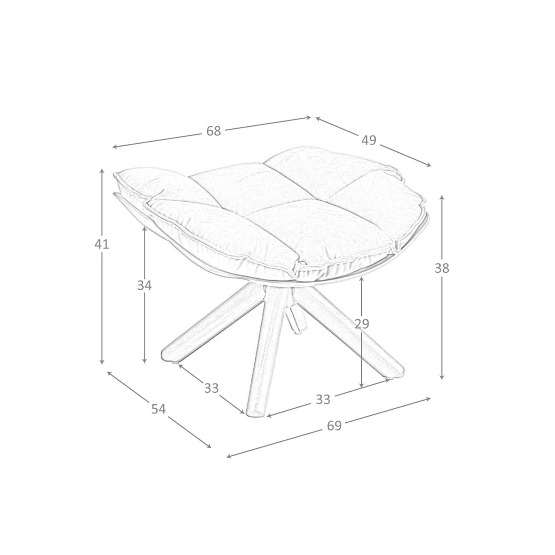Pouf in velluto marrone