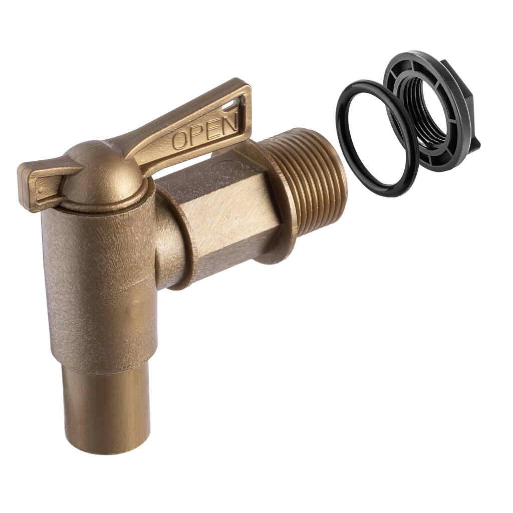 Rubinetto da giardino KADAX 3/4 per serbatoio di acqua piovana con valvola a barilotto.