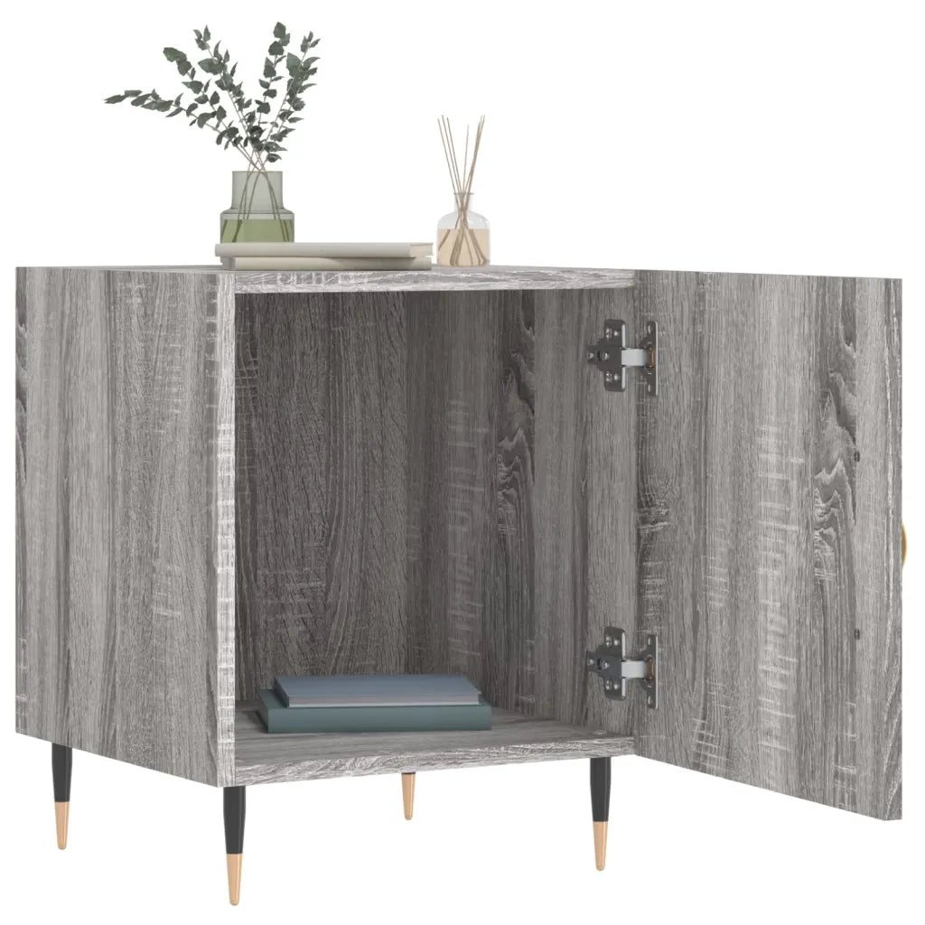 Set di 2 Comodini | Armadio da Notte | Mobiletto da notte Grigio Sonoma 40x40x50 cm in Legno Multistrato