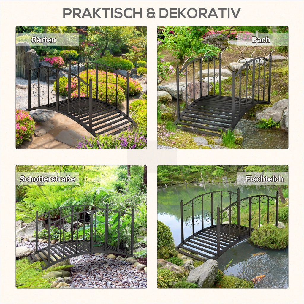 Ponte Giardino in Metallo Stile Vintage ¨C zephmum ¨C Nero 119x67x70 cm