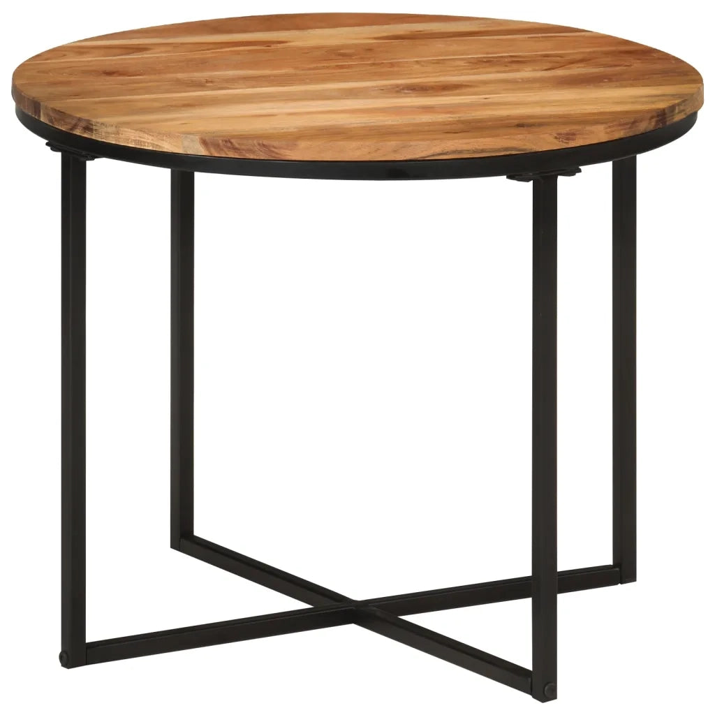 Tavolino salotto | Tavolino da caff¨¨ | Tavolino da Soggiorno 55x55x45cm in Legno Massello di Acacia e Ferro