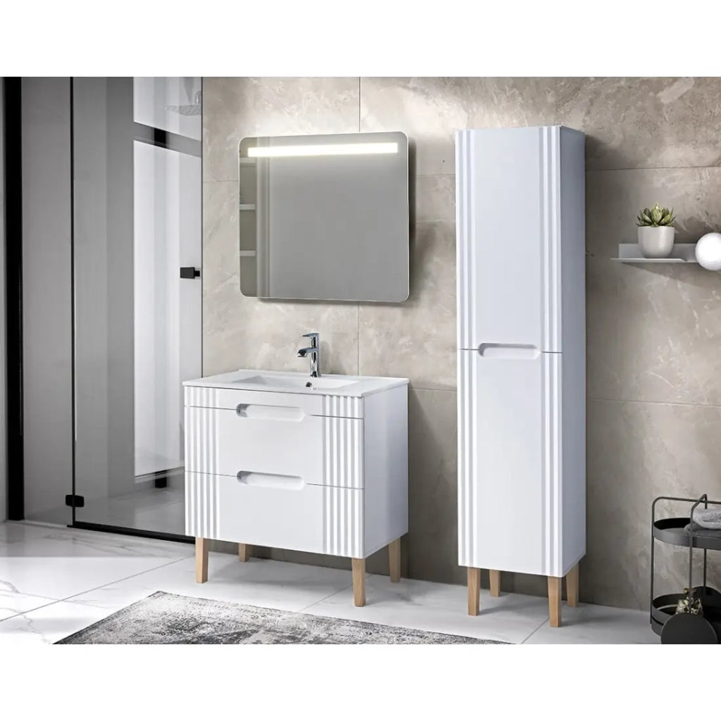 Lavabo da incasso AXIS 60 cm in ceramica bianco lucido