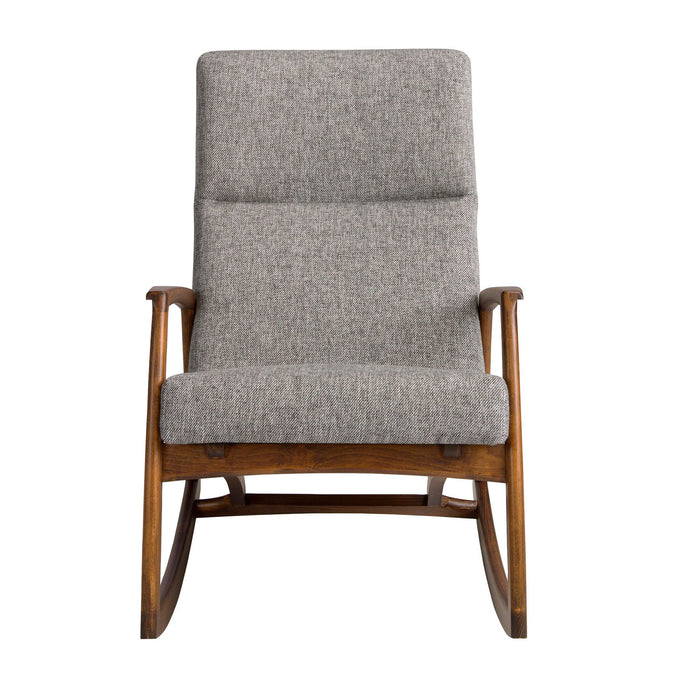 Sedia a dondolo in tessuto grigio