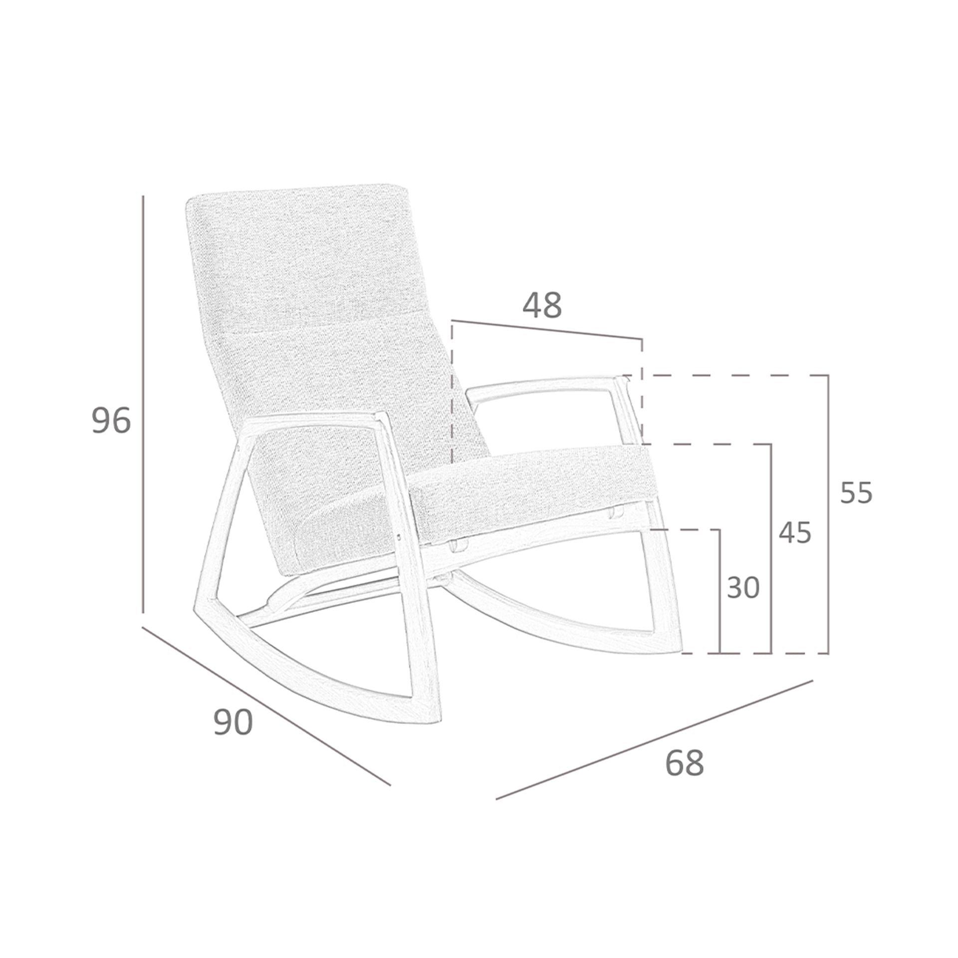 Sedia a dondolo in tessuto grigio