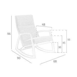 Sedia a dondolo in tessuto grigio
