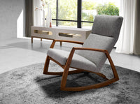 Sedia a dondolo in tessuto grigio