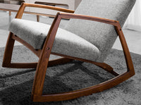 Sedia a dondolo in tessuto grigio