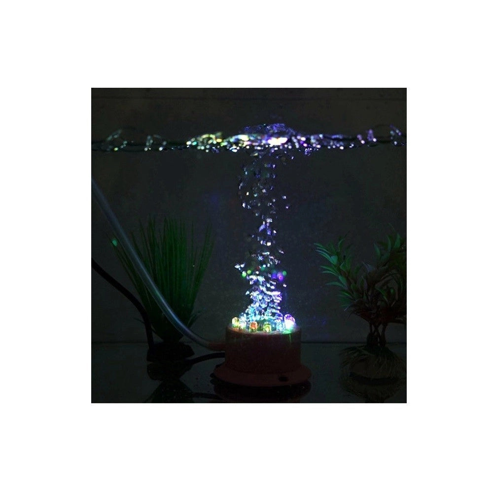Trade Shop - Luce 12 Led Rgb Acquario Con Bolle Aria Pietra Porosa Pesci Piante Decorazione -
