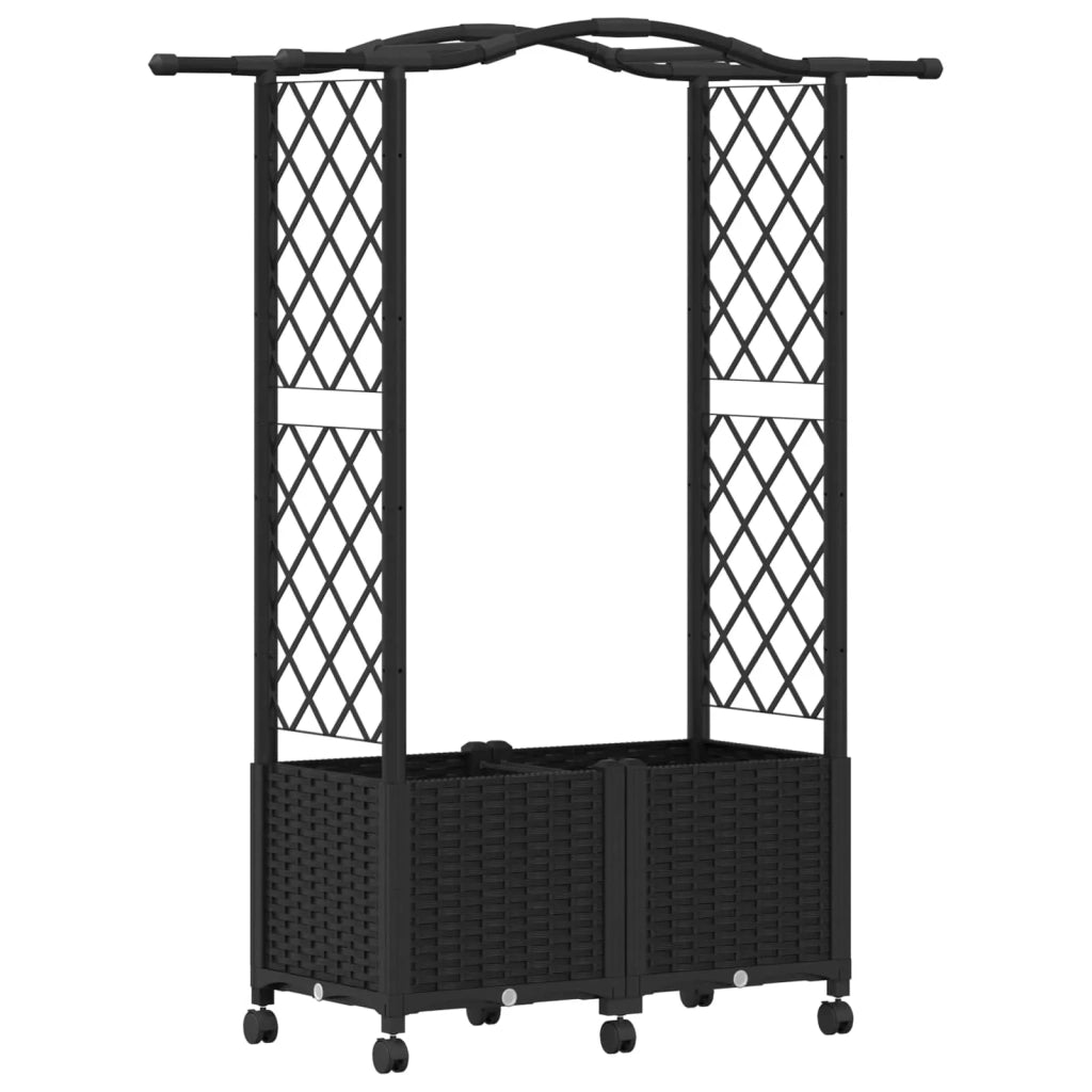 Letto Rialzato con Griglia e Tetto Nero 125 x 40 x 144 cm PP 3423014
