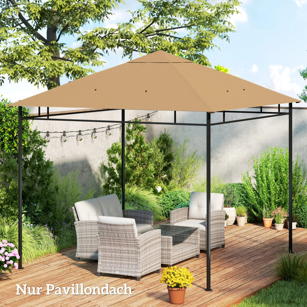 Tetto sostitutivo per gazebo da giardino ¨C zephmum ¨C Poliestere 298x295 cm Beige