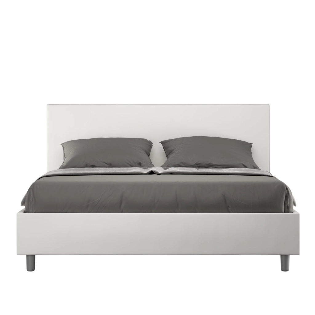Letto matrimoniale senza rete imbottito 160x200 similpelle cappuccino Adele