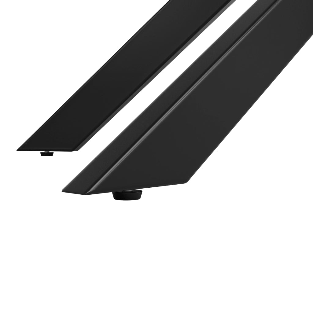 Tavolo allungabile per 6-8 persone con gambe incrociate in metallo, per cucina e soggiorno, bianco e nero, 120 × 80 × 76,5 cm