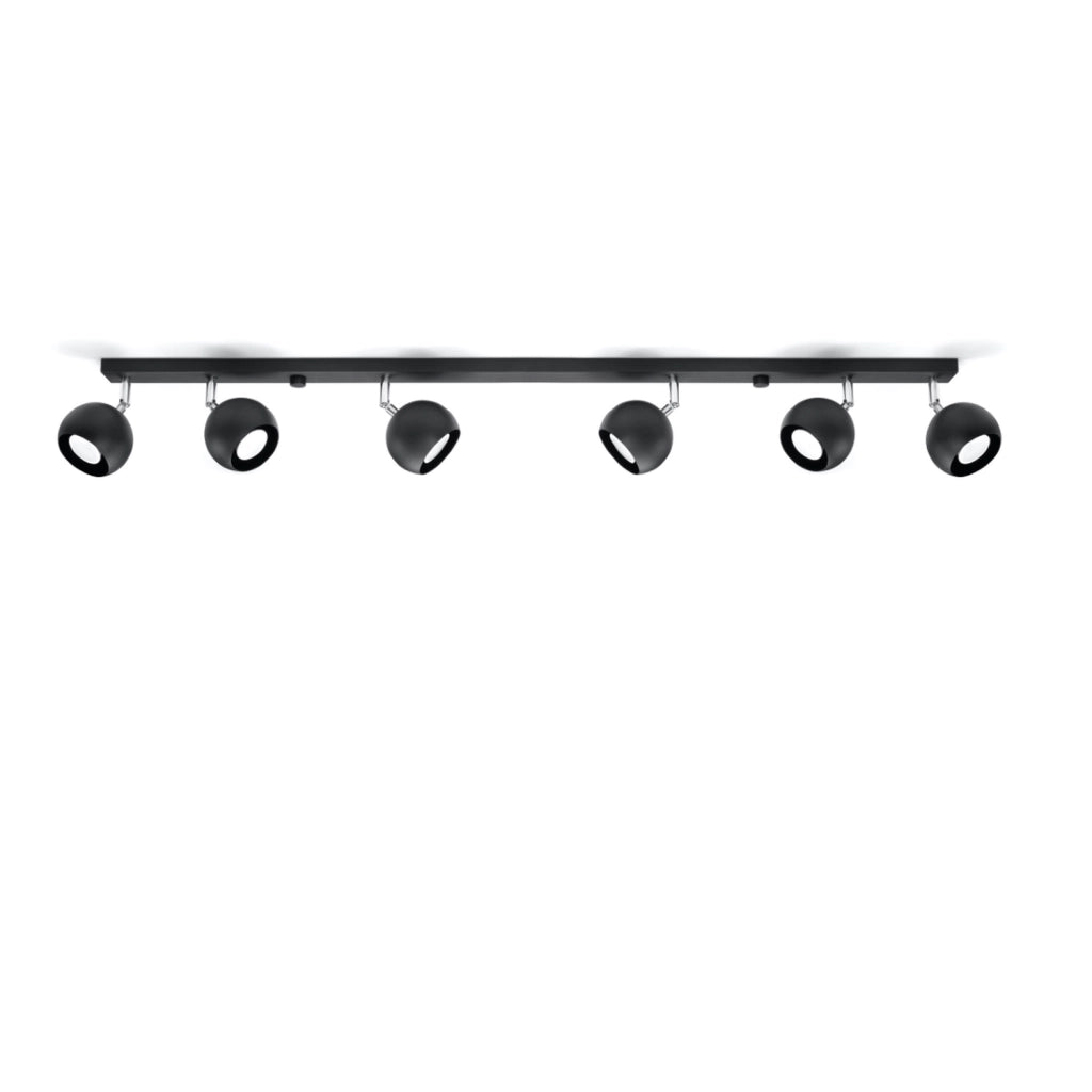Plafoniera FOKUMO 6 luci nera/cromo GU10 Pure Lume PU.0448