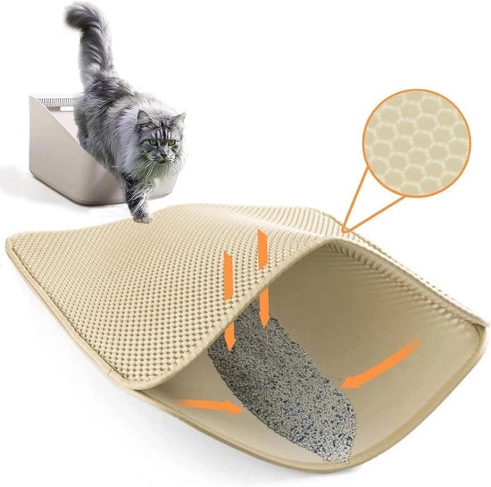 Mat di Cattività 60 × 40cm Doppia Faccia Tessuto a Mosaico Grande Tessitura Disegno Facile da Pulire - Mat di Cattività per Gatti