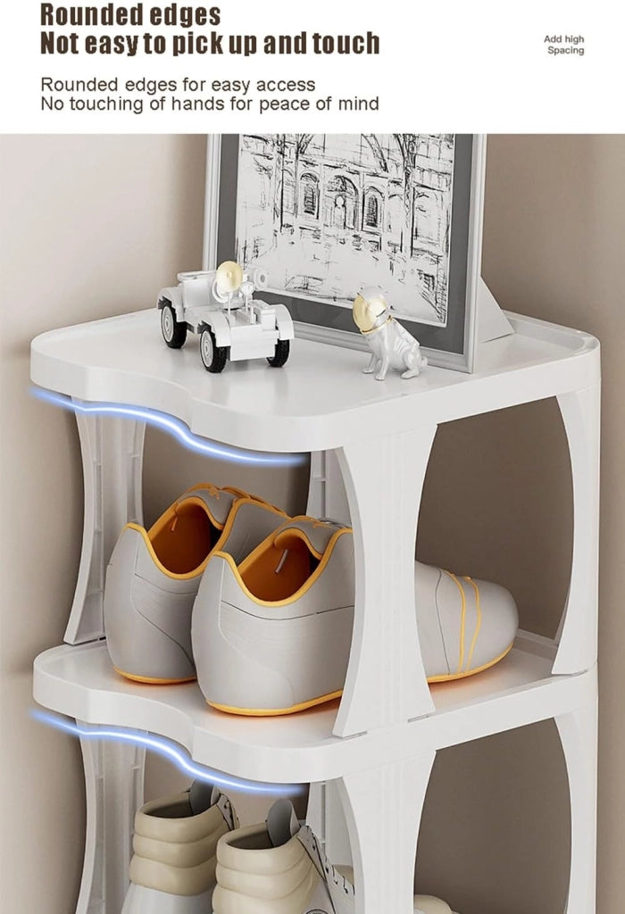 scarpiera Scarpiera impilabile, scarpiera Stretta Scaffali Verticali in plastica per Scarpe, Organizer impilabile per Scarpe per Porta d'ingresso del corridoio, giunzioni a piacimento