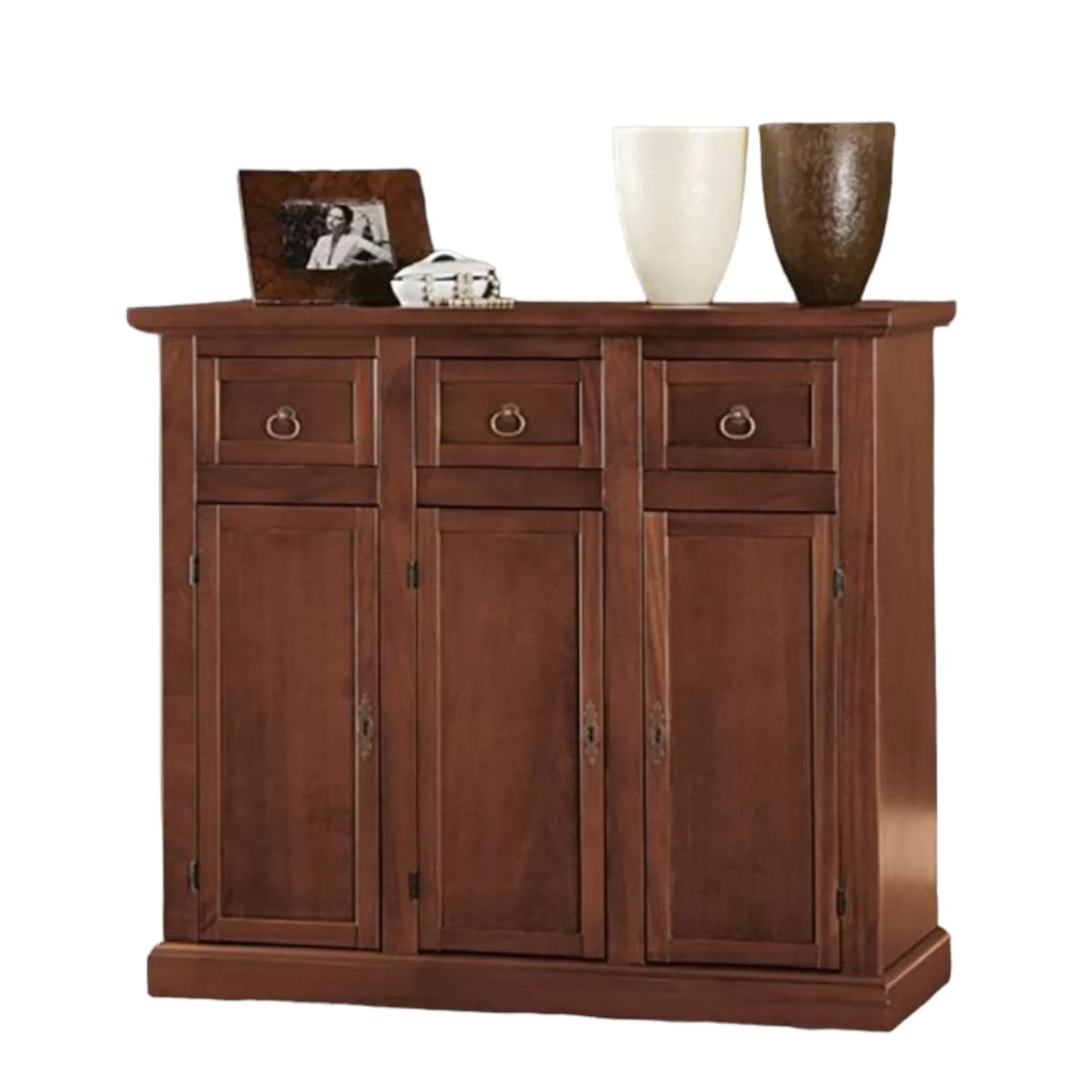 Madia credenza in legno tinta noce arte povera l.100 p.39 h.85 (52f) - Mobili 2G
