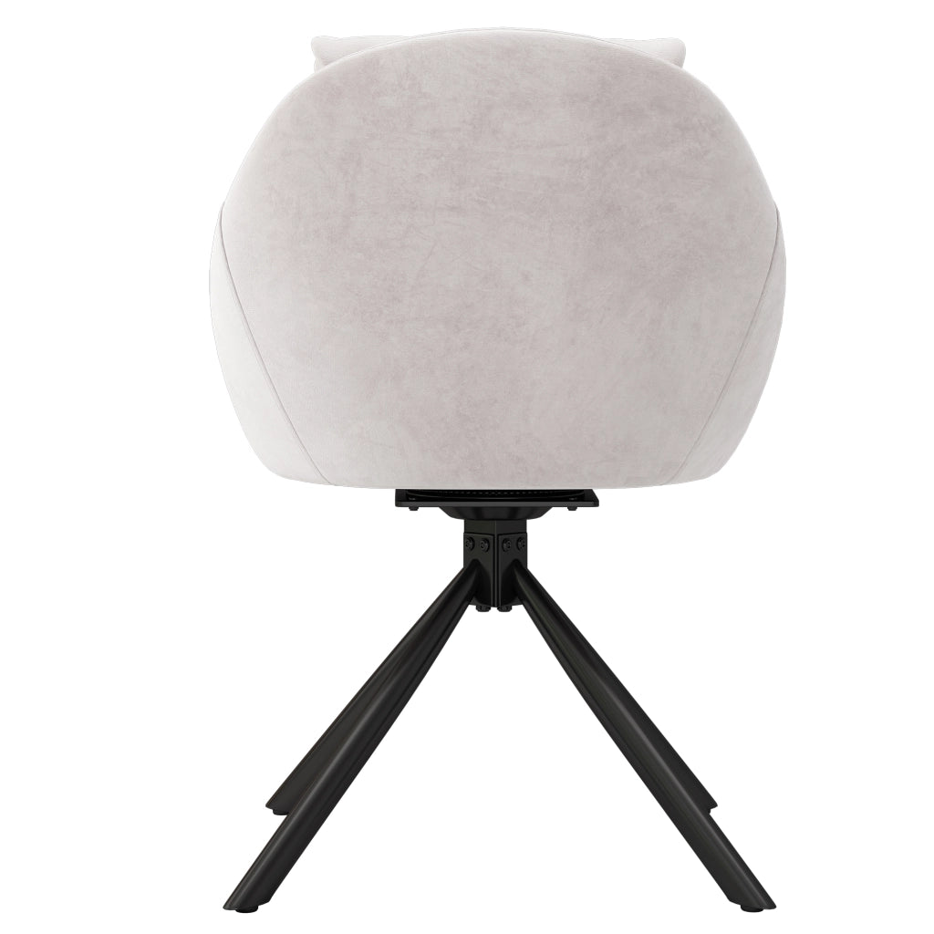 Sedia da Pranzo Girevole Set da 6 con Rotazione a 360° e Design Ergonomico in Velluto Beige