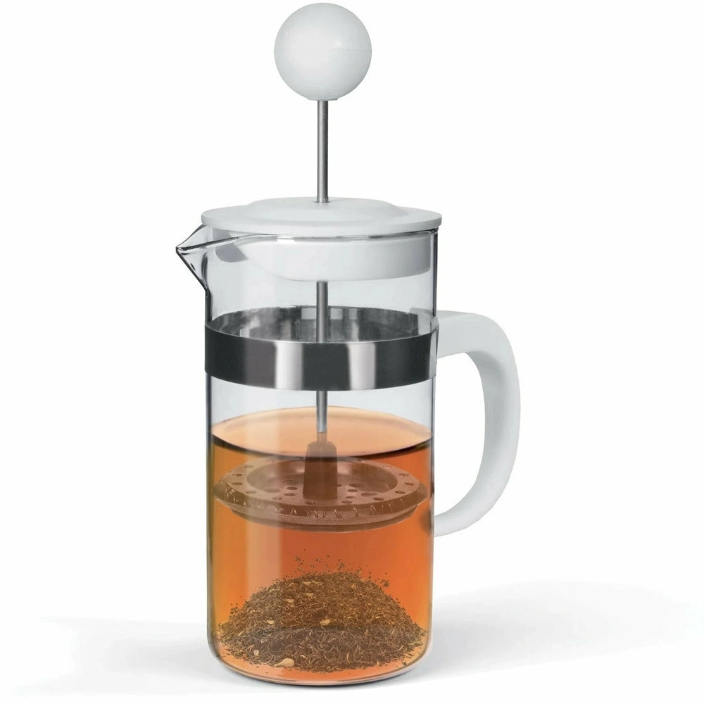 Trade Shop - Tisaniera Infusiera In Vetro Capacità 350ml Filtro Infusore In Acciaio Inox 2 Colori -