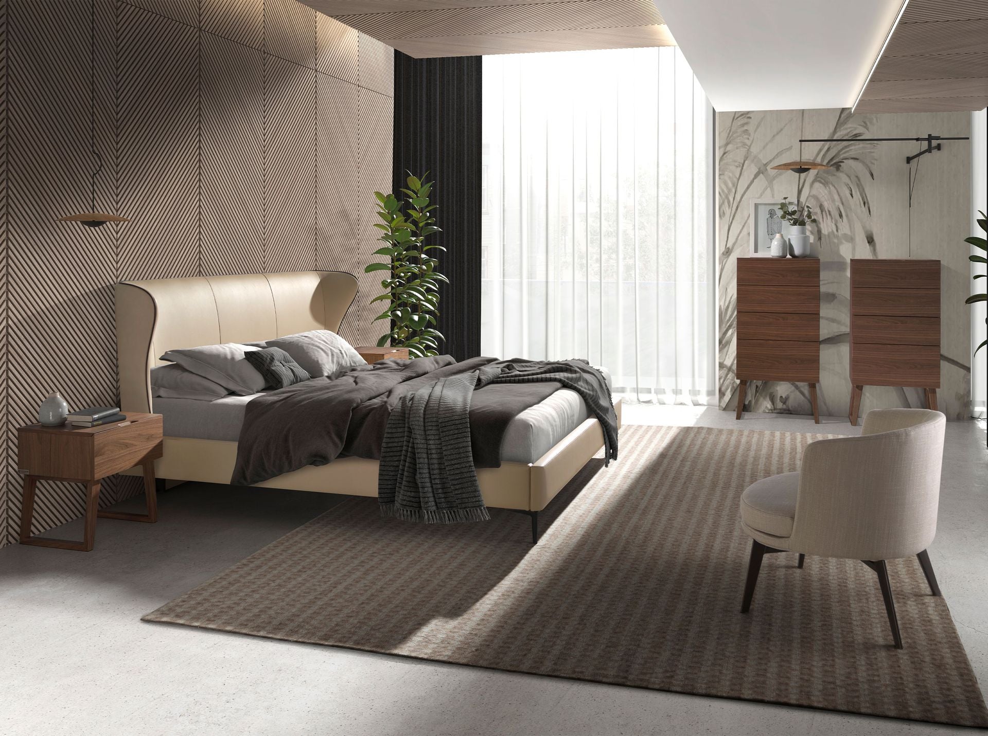 Poltrona in tessuto crema