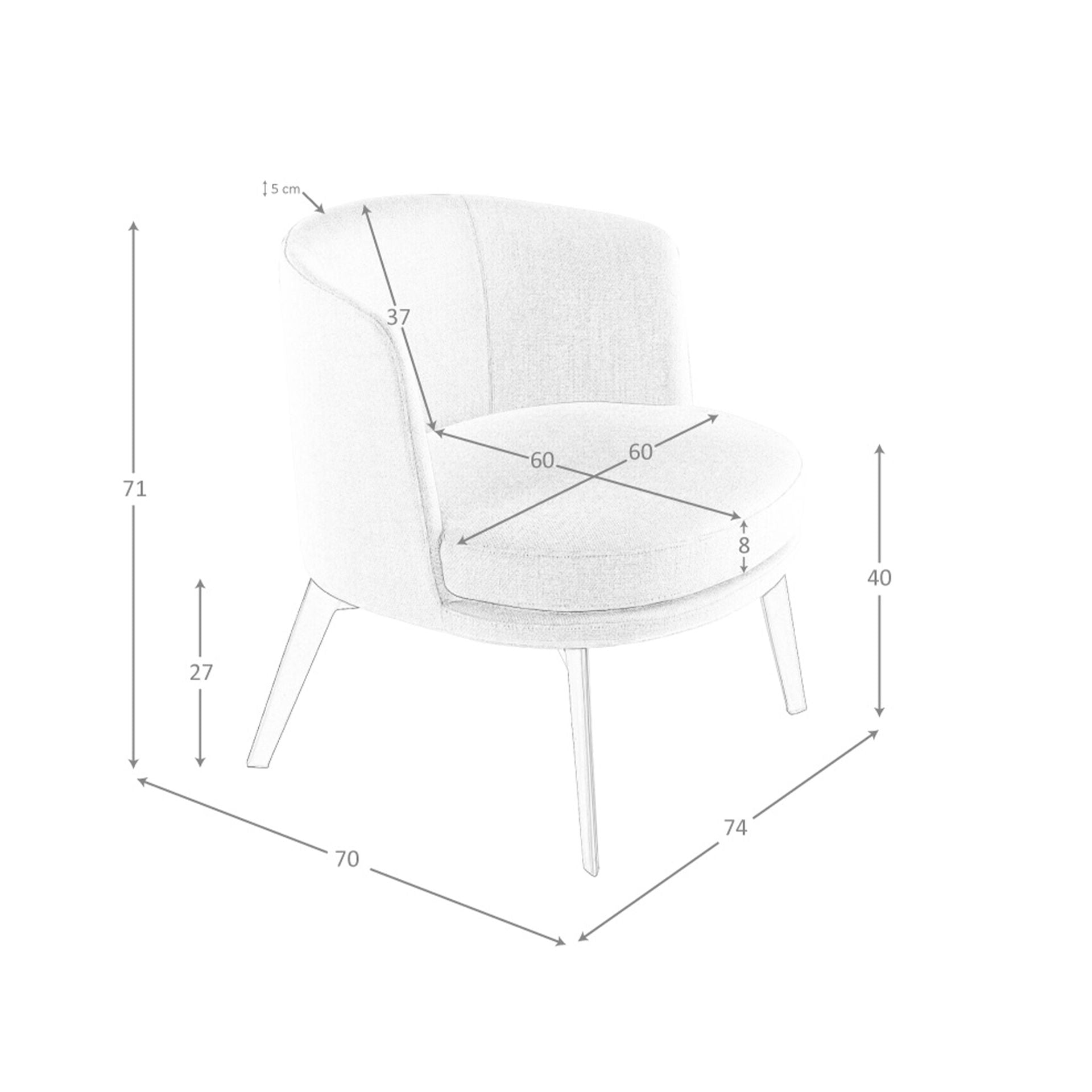 Poltrona in tessuto crema