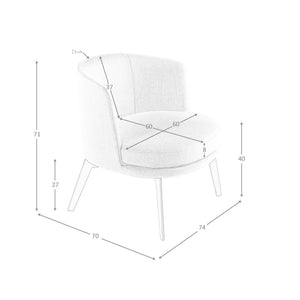 Poltrona in tessuto crema