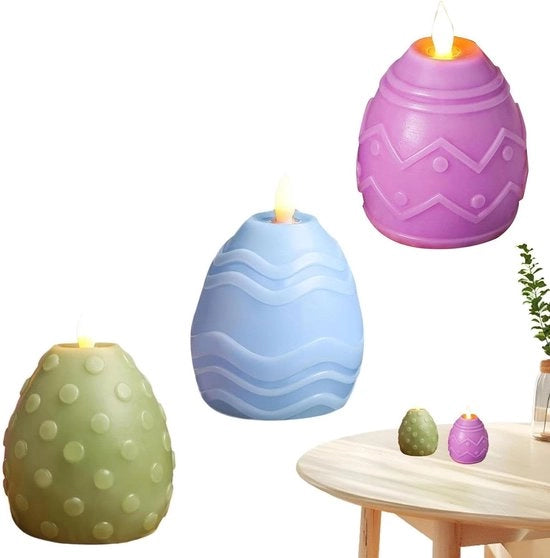 Set di 3 candele LED senza fiamma per decorazione estiva alimentate da batterie - Tavolo e decorazione per ufficio.