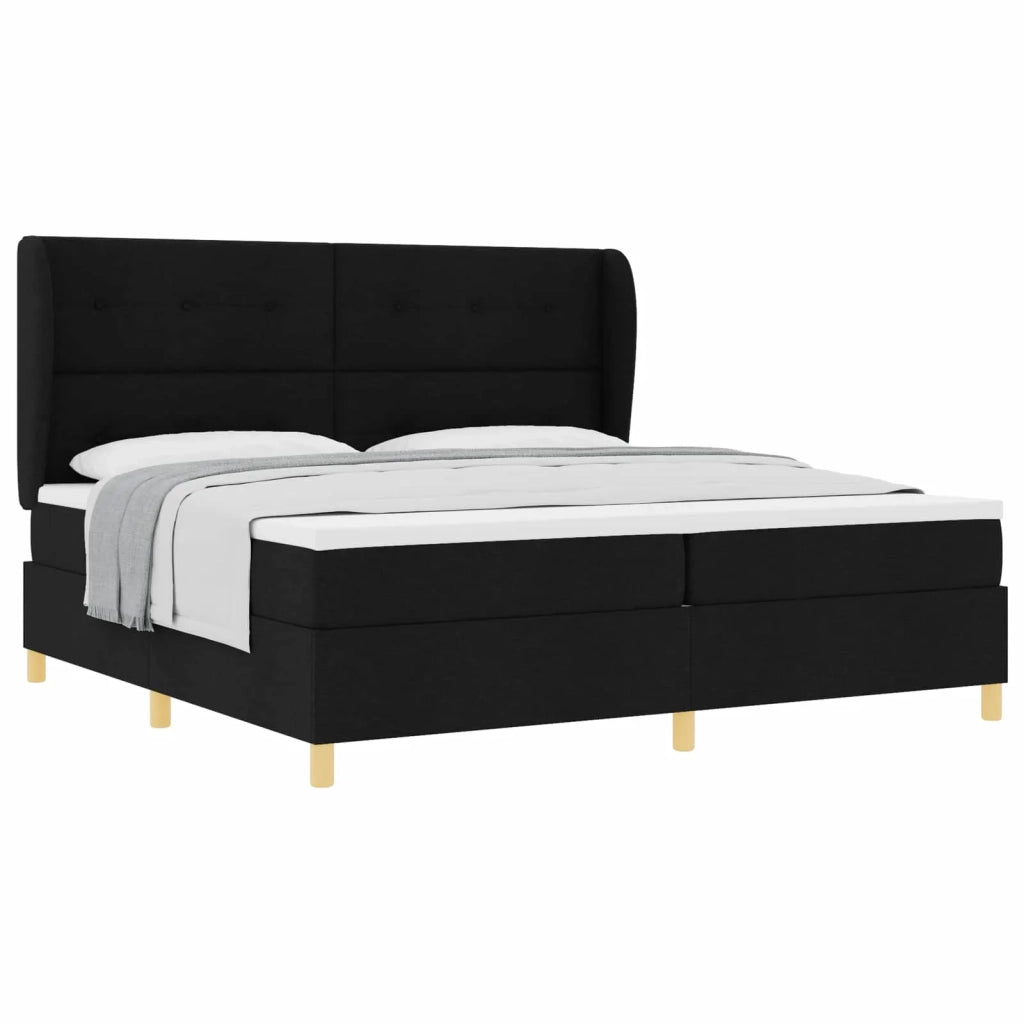 Letto a molle con materasso Nero 200 x 200 cm Tessuto 3340776