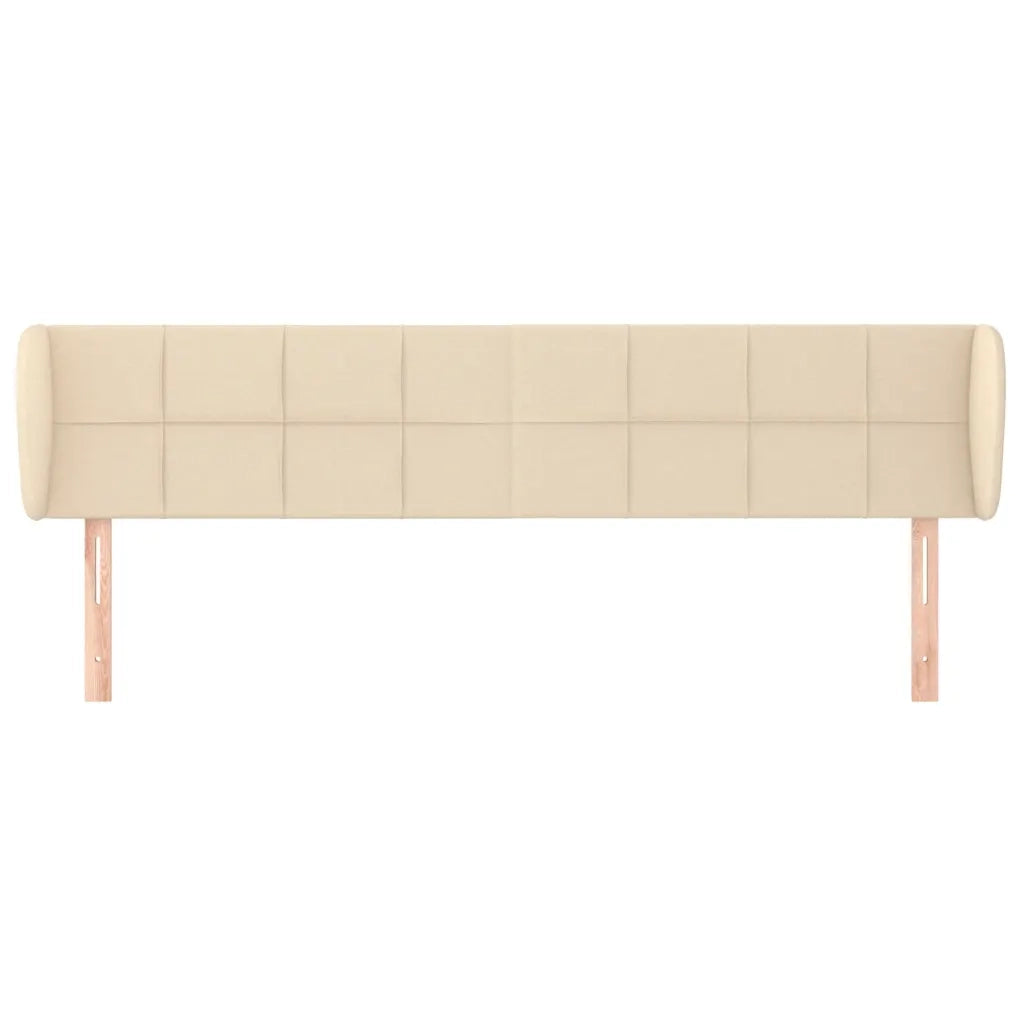Testiera | Testata ad Orecchio Crema 203x23x78/88 cm in Tessuto