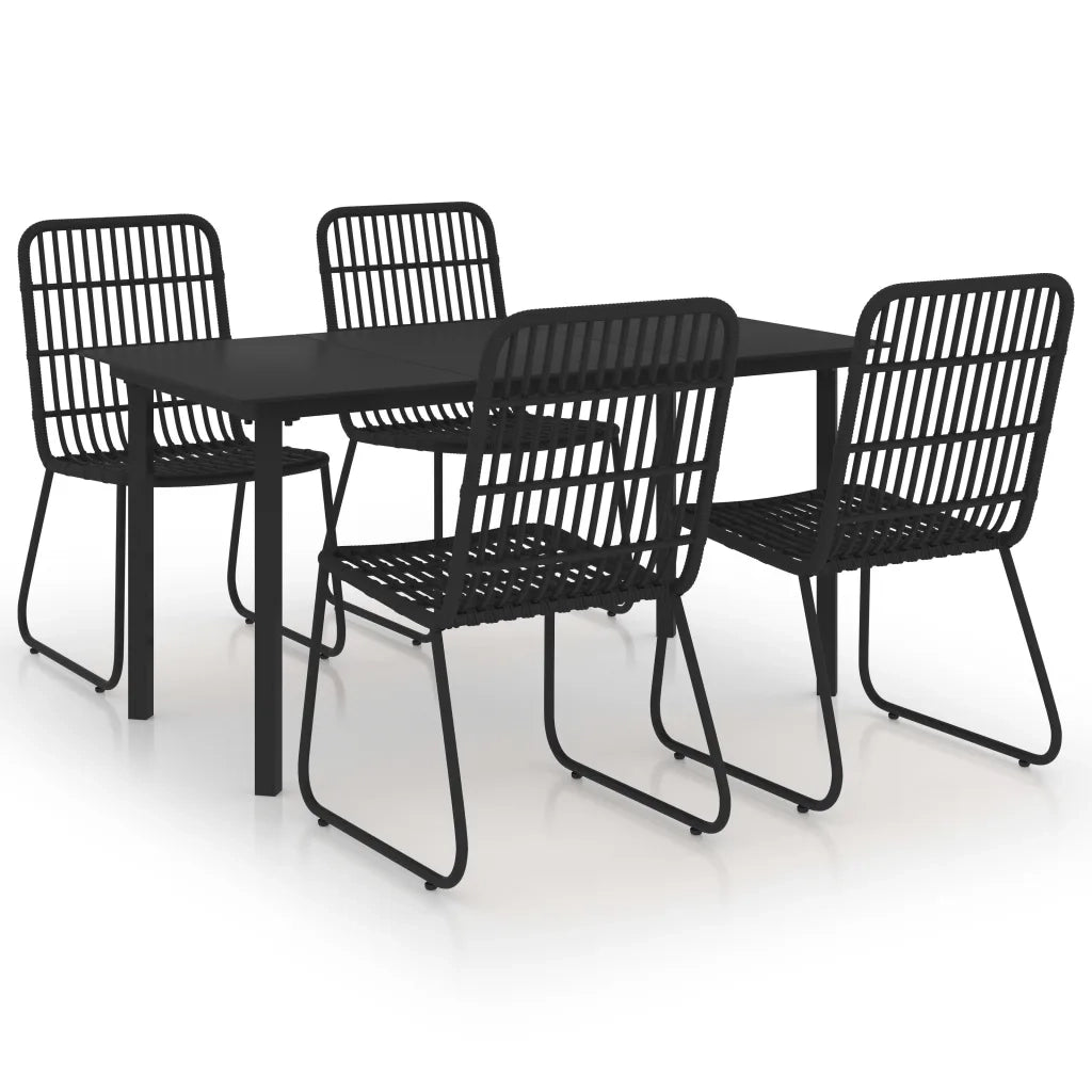 Set da Pranzo da Giardino 5 pz in Polyrattan e Vetro 3060251