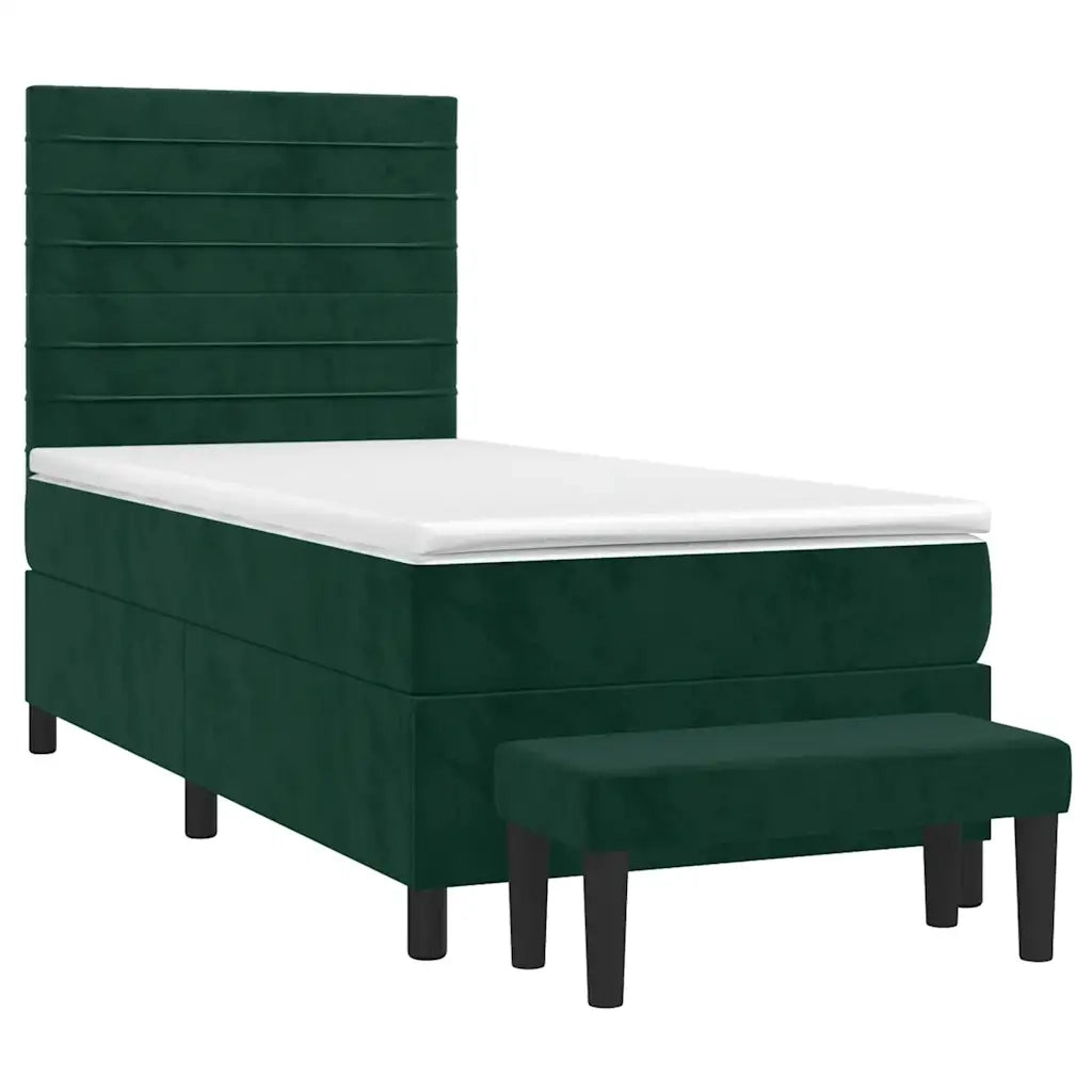 Giroletto a Molle con Materasso-Struttura Letto Verde Scuro 80x200 cm Velluto 441302