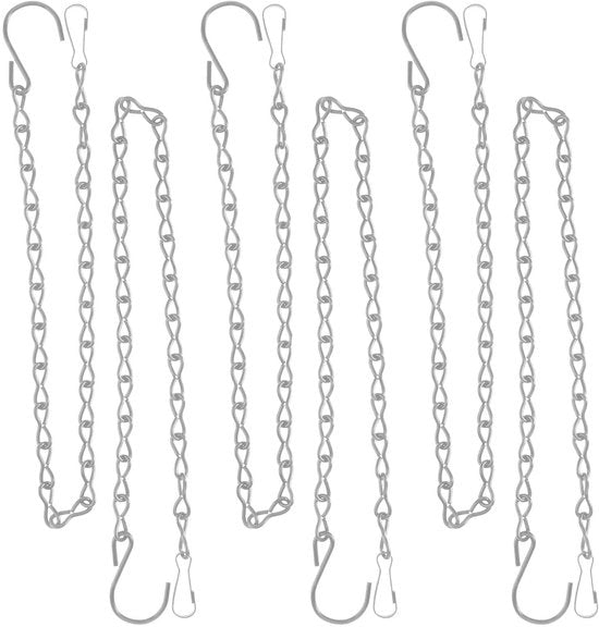 Kit per appendi piante a catena 6 pezzi - 50 cm catena metallica - appendi piante per vaso - appendi piante per interno/esterno - argento/ferro - appendi piante a catena