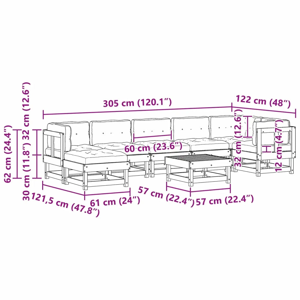 Set Lounge da Giardino ARAKIL 8 pcs Marrone Cerato 3418064