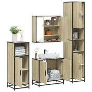Set Mobili da Bagno 4 pz Rovere Sonoma in Legno Multistrato 3301186