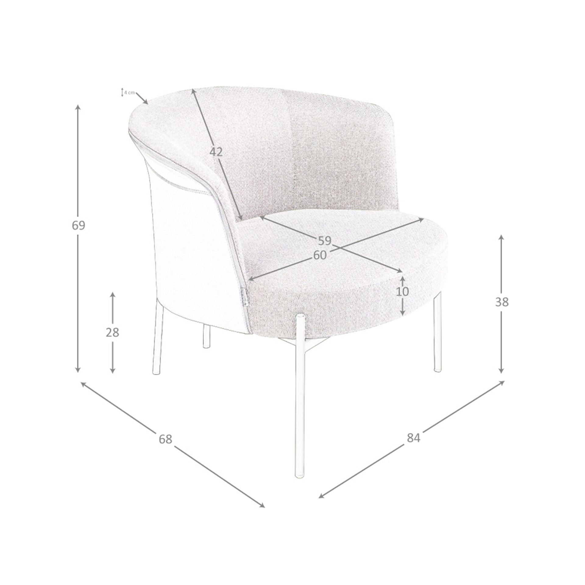 Poltrona in tessuto grigio e similpelle grigio scuro