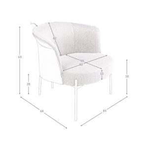 Poltrona in tessuto grigio e similpelle grigio scuro