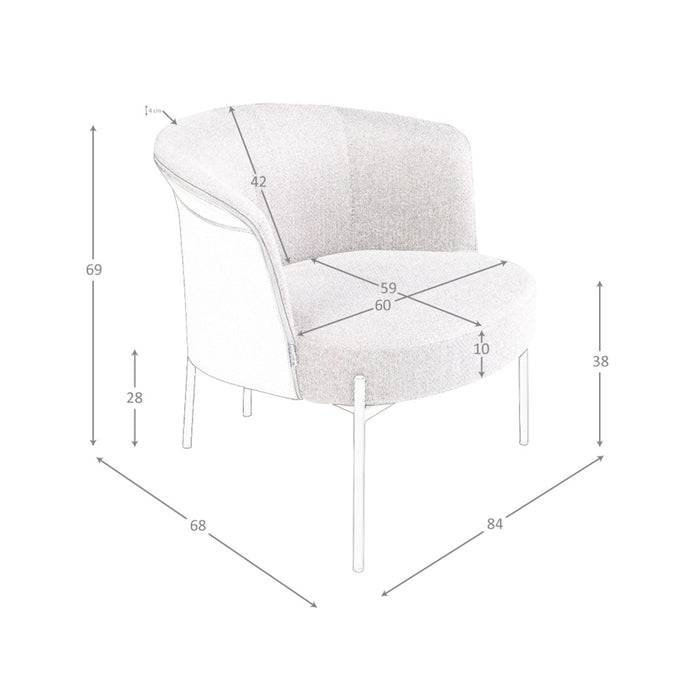 Poltrona in tessuto grigio e similpelle grigio scuro