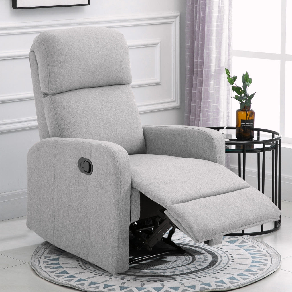 Poltrona Relax Reclinabile fino a 168¡ã con Poggiapiedi, 67x83x107 cm, Grigia