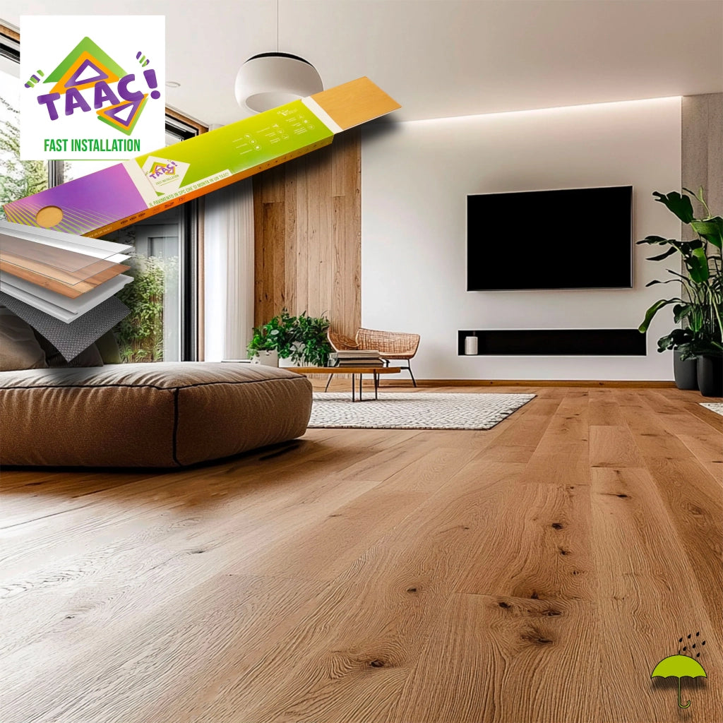 TAAC! il Maxilistone SPC in Polvere di Pietra ULTRAREAL Fast-click 6,5mm (sp.5+1,5)  1524x228mm ATHENA (prezzo al m²)