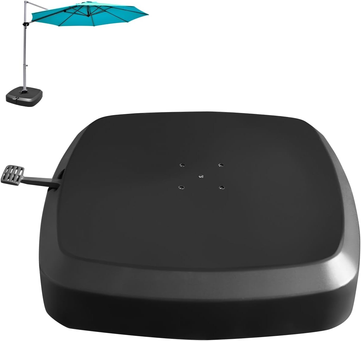 Base con Pedale per Ombrellone con Ruote, Base Riempita ad Acqua/Sabbia per Ombrellone, Supporto per Ombrellone Giardino, con Ripiemento ad Acqua 100 kg, Sabbia Bagnata 150 kg