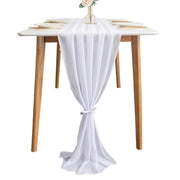 Tovaglia in chiffon bianco, 1 pezzo, semplice, leggera, ideale per matrimoni e feste