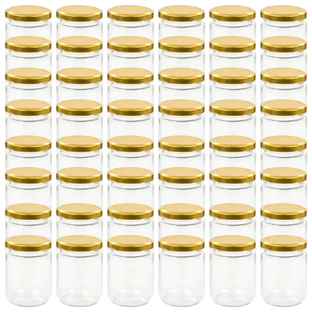 Vasi per Marmellata in Vetro Coperchio Oro 48 pz 230 ml CFW7171994