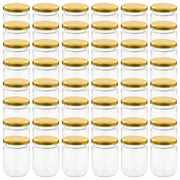 Vasi per Marmellata in Vetro Coperchio Oro 48 pz 230 ml CFW7171994