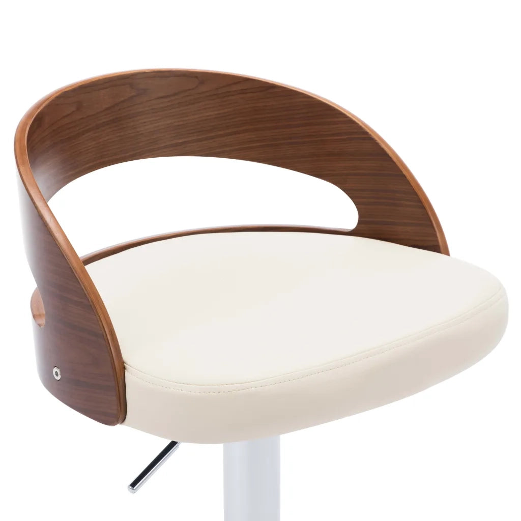 Sgabelli da Bar 2 pz Crema in Similpelle e Legno Curvato 283145