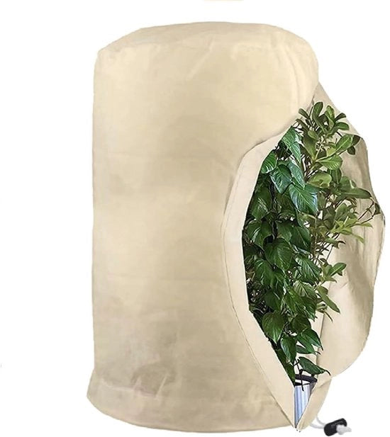 Protezione invernale per piante, grande copertura per piante da vaso, sacchetto di protezione per piante adattabile, impermeabile e traspirante per piante da giardino (giallo/80×100cm)