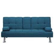 Divano letto blu 3 posti tavolo a ribalta Click Clack soggiorno