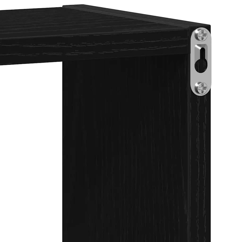 Mensole Parete a Cubo 2 pz Rovere Nero 30x15x30 cm Truciolato 862055